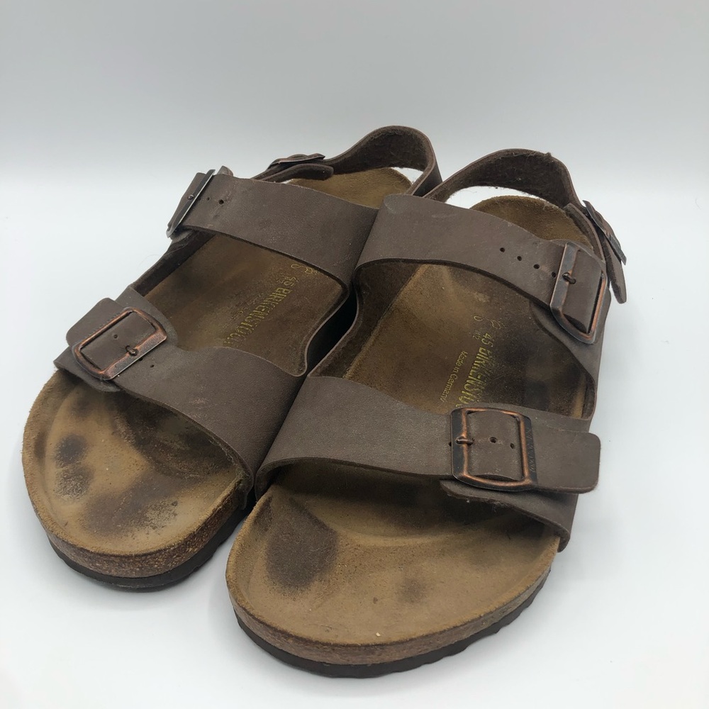 Birkenstock Milano Brown Leather Sandal Size 45  / Men's 12